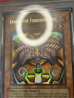 YU-GI-OH Exodia The Forbidden One LOB-124 PSA 9 Original Misprint Foil Shift - Image 4