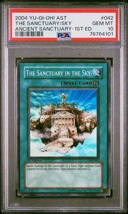 YUGIOH PSA 10 2004 The Sanctuary in the Sky AST-042 Super Rare 1st Edition *4101 - Image 1