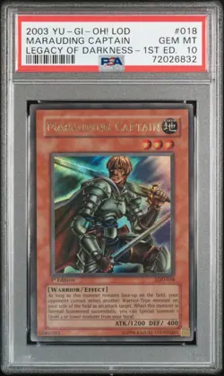 YUGIOH PSA 10 2003 Marauding Captain LOD-018 Ultra Rare 1st Edition *6832 - Image 1