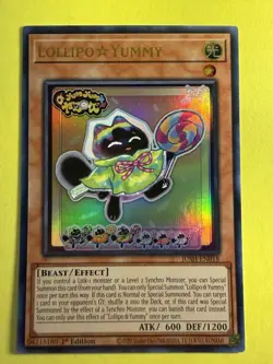 YuGiOh ~ Lollipo Yummy JUSH-EN018 ~ Ultra Rare 1st Edition ~ Justice Hunters - Image 1