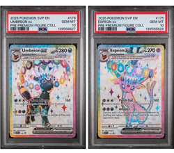 PSA 10 Espeon EX #175 & Umbreon EX #176 Prismatic Evolutions Sequential Certs - Image 1