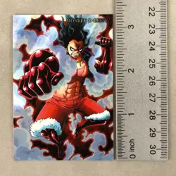 Bandai One Piece Monkey D. Luffy No.01 SR Super Rare Anime Wafer Trading Card - Image 5