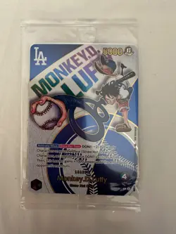 Monkey D. Luffy One Piece Dodgers Collab Promo Card SEALED RARE (Made In Japan) - Image 1