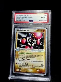 2005 EX Emerald Medicham Ex Holo 95/106 Pokemon Ultra Rare PSA 8 NM-MT Clean - Image 3