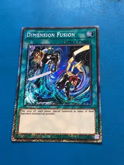 YUGIOH Platinum Secret Rare Dimension Fusion RA03-EN136 1st Edition - Image 1