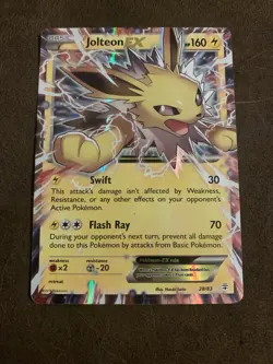 Pokemon 2016 XY Generations Jolteon EX 28/83 Rare Holo MP - Image 1