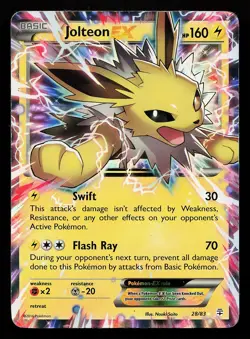 Jolteon EX 28/83 Ultra Rare Generations Pokemon Card creased - Image 1
