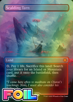 x1 Scalding Tarn SPG MTG 112 FOIL BORDERLESS MYTHIC M/NM 1x - Image 1