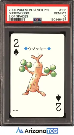 Pokemon 2000 Sudowoodo 185 2 Of Spades Silver Playing Card Japanese PSA 10 - Image 1