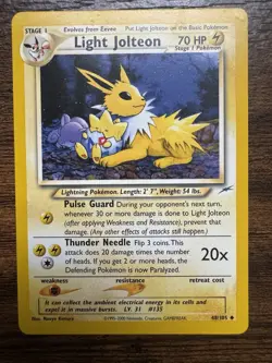 Pokemon TCG Light Jolteon Neo Destiny Card 48/105 Regular MP Common - Image 1