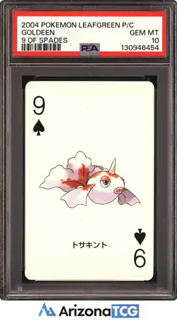 Pokemon 2004 Goldeen 9 9 Of Spades LeafGreen Playing Card Japanese GEM MT PSA 10 - Image 1