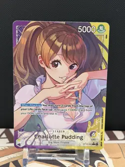 One Piece Card TCG Legends OP08-058 Charlotte Pudding Alt Art Leader ENG - Image 1