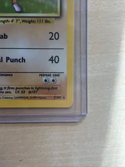 Pokemon TCG Hitmonchan Holo Rare Card Base Set 7/102 Unlimited - Image 2