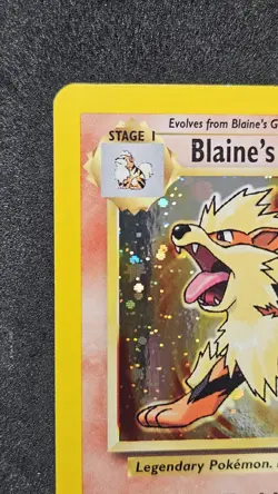 Pokemon Blaine's Arcanine Gym Challenge Holo Rare Card #001/132 LP Condition - Image 3