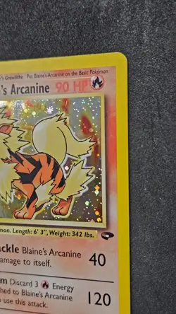 Pokemon Blaine's Arcanine Gym Challenge Holo Rare Card #001/132 LP Condition - Image 4