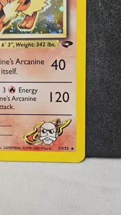 Pokemon Blaine's Arcanine Gym Challenge Holo Rare Card #001/132 LP Condition - Image 5