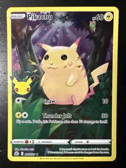 Pikachu 005/025 Pokemon Celebrations 25th Anniversary Full Art Card NM+ - Image 1