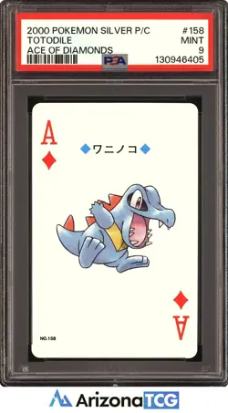 Pokemon 2000 Totodile 158 Ace Diamonds Silver Playing Cards Japanese PSA 9 - Image 1