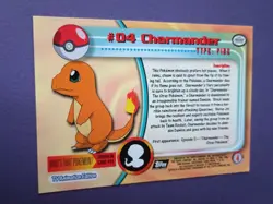 POKEMON Topps Card CHARMANDER #4 Non Holo Black Logo Near Mint TV Animation 1999 - Image 4