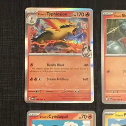 Pokemon TCG Lot - 4 Ethan’s Cards - Holo Typhlosion, Slugma, Pichu, Cyndaquil - Image 2