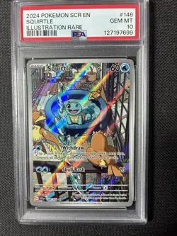 PSA 10 Squirtle 148/142 Stellar Crown Illustration Rare Pokemon Card - Image 1