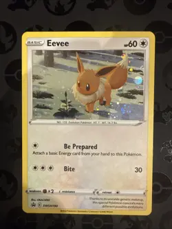 Pokemon TCG Eevee SWSH190 Black Star Promo Galaxy Holo Card - Image 1