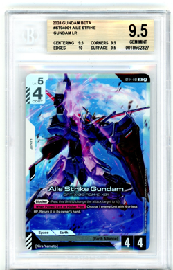 BGS GEM MINT 9.5 Gundam Card Game Aile Strike Gundam ST04-001 LR Gundam Beta - Image 1