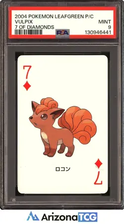 Pokemon 2004 Vulpix 7 Of Diamonds LeafGreen Playing Card Japanese PSA 9 - Image 1