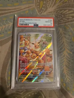Pokemon Eevee Twilight Masquerade Illustration Rare Card 188/167 PSA 10 Gem MT - Image 1