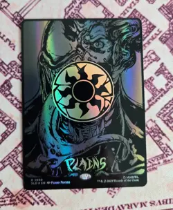 MTG Venom Raised Foil PLAINS Mana Symbiote Secret Lair Spider Man NM - Image 1