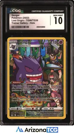 Pokemon 2022 Gengar TG06/TG30 Trainer Gallery Holo Lost Origin GEM MINT CGC 10 - Image 1