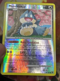 Pokemon TGC Majestic Dawn Munchlax 68/100 Reverse Holo Heavily Played - Image 1