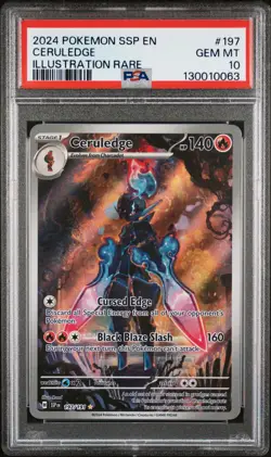 2024 POKEMON SSP EN-SURGING SPARKS ILLUSTRATION RARE #197 CERULEDGE PSA 10 - Image 1
