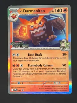 N’s Darmanitan 181 Black Star Promo Journey Together Stamped Pokemon TCG - Image 1