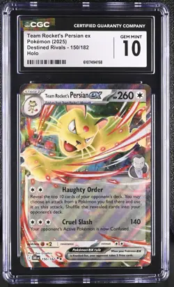 Pokemon 2025 Team Rocket's Persian ex Destined Rivals 150/182 CGC 10 - Image 1
