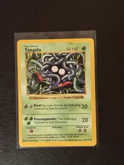 Tangela Shadowless 66/102 - Base Set - Common Pokemon Card - Moderately Played - Image 1