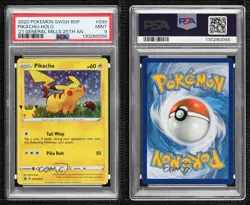 Pikachu (General Mills Promo) Holo Pokemon Sword & Shield Black Star PSA 9 MINT - Image 3