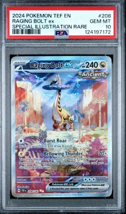 Pokemon Raging Bolt ex Temporal Forces Special Illustration Rare #208 PSA 10 - Image 1