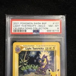 2021 POKEMON SWSH PROMO CELEBRATIONS COLLECTION LIGHT TOXTRICITY-HOLO PSA 8 - Image 2