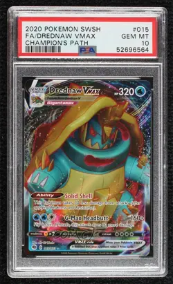 Drednaw VMAX Pokemon Sword & Shield Champion's Path PSA 10 GEM MT - Image 1