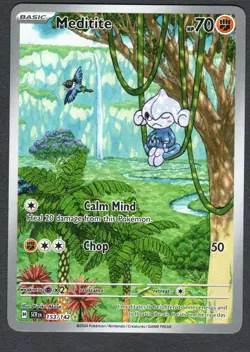 Pokemon Meditite SV07: Stellar Crown #153/142 NM - Image 1