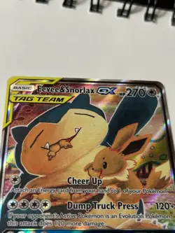 Pokemon Eevee & Snorlax GX TAG TEAM Promo Holo SM169 SM Pokemon TCG 270HP Komiya - Image 3