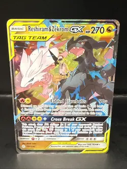 Pokemon Reshiram & Zekrom GX 157/236 Sm-Cosmic Eclipse Holo - Image 1