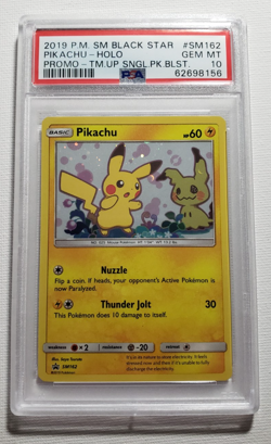 2019 POKEMON SM BLACK STAR PROMO #SM162 PIKACHU-HOLO PSA 10 - Image 1