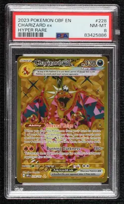 Hyper Rare - Charizard ex Pokemon Scarlet & Violet: Obsidian Flames OBF PSA 8 - Image 1