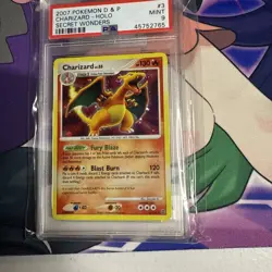 Pokemon Diamond And Pearl Charizard 3/132 Secret Wonders Holo HOLO BLEED PSA 9 - Image 1
