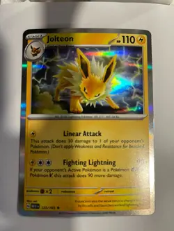 Jolteon 135/165 Scarlet & Violet 151 Pokemon Holo Foil Rare - Image 1