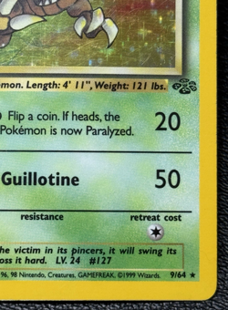 Pinsir 9/64 - 1st Edition Holo Rare - Vintage Pokemon TCG: Jungle - LP/MP - Image 4
