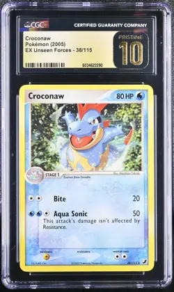 LOW POP ⭐ Croconaw 38/115 Unseen Forces Regular Pokemon CGC Pristine 10 - Image 1