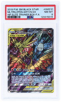 2019 Pokemon SM Black Star Promo Hidden Fates Articuno/Moltres/Zapdos Gx PSA 8 - Image 1